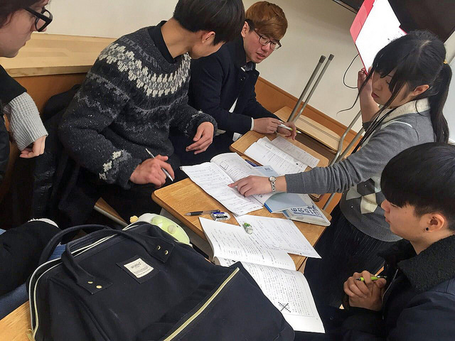 KCP Students Learning Japanese With Help From Their Teacher