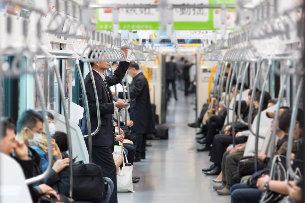 Tokyo train passengers