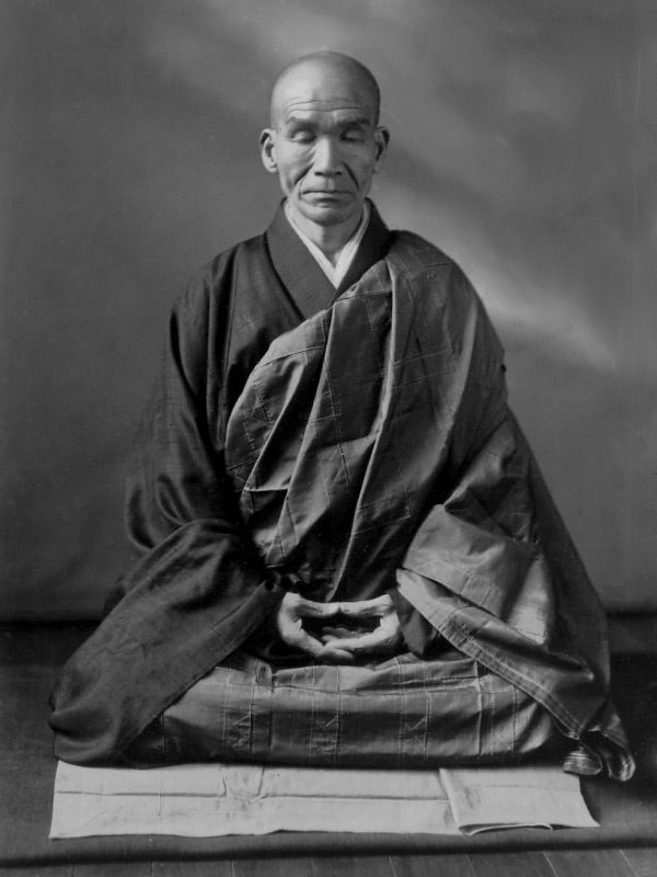Kodo Sawaki sitting in zazen meditation.